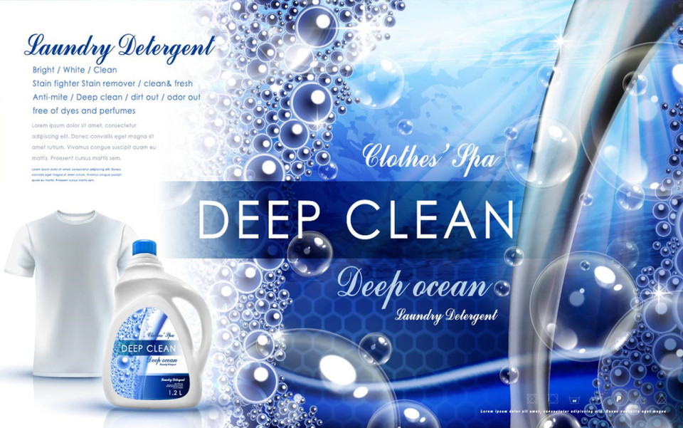 洗衣液广告海报设计 专业矢量素材助力平面创意